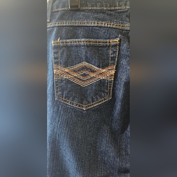 Wrangler Woman's FR Crosshatch Bootcut Mid- Rise Dark Wash Jeans S 11X36 NEW - Picture 4 of 12